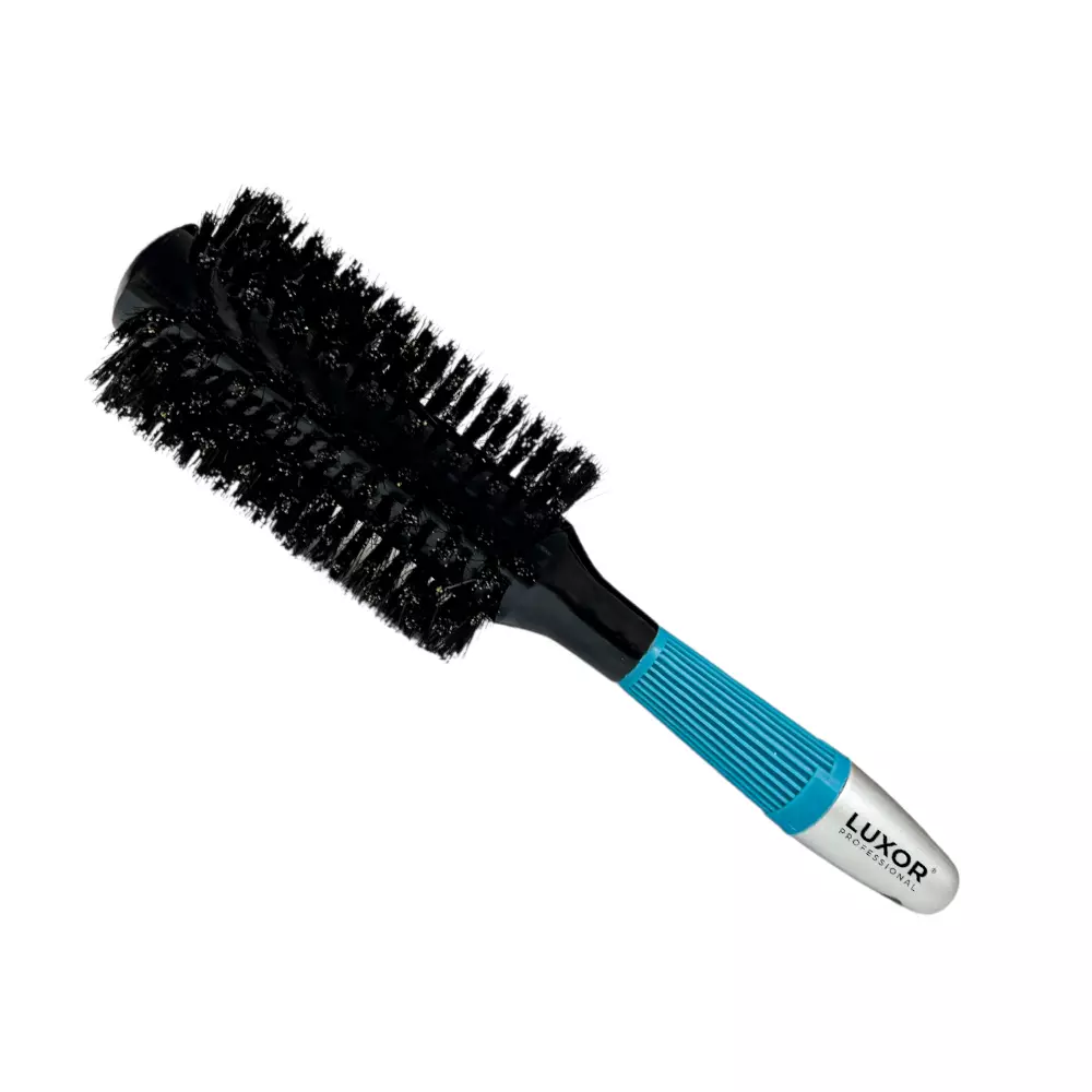 CEPILLO DE MADERA PARA EL CABELLO CON CERDAS MIXTAS CON MANGO CELESTE DIAMETRO 60 MM LUXOR