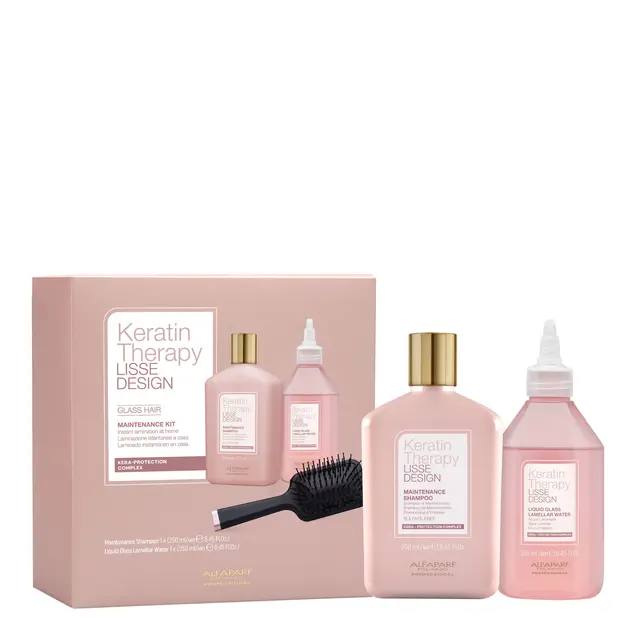 KIT DE TRATAMIENTO KERATIN THERAPY ( SH+LIQUID GLASS+PEINE)