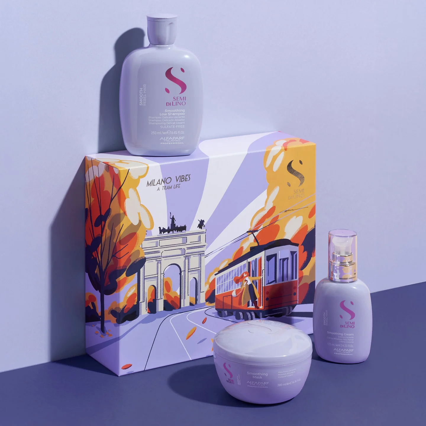 Alfaparf Semi Di Lino Smoothing Trío Shampoo 250 ml Mask 200 ml Smoothing Cream 125 ml